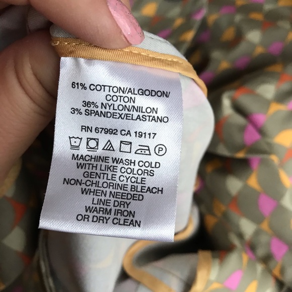 Sigrid Olsen Beige Jacket with Pink and Yellow Geometric Print - Picture 4 of 6